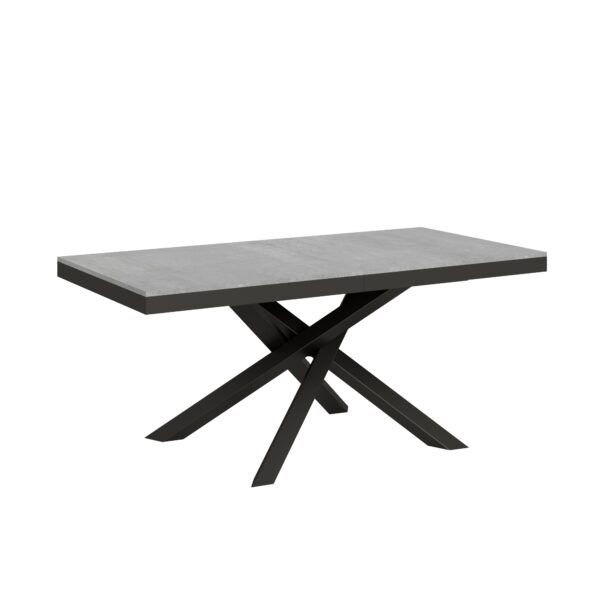 Tavolo allungabile 180/284x90 cm Volantis Evolution cemento telaio e gambe antracite