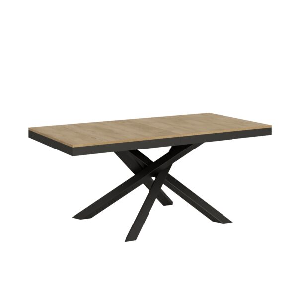 Tavolo allungabile 180/284x90 cm Volantis Evolution quercia natura telaio e gambe antracite