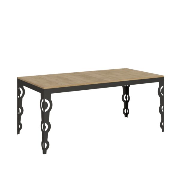 Tavolo allungabile 180/440x90 cm Karamay Evolution quercia natura telaio e gambe antracite