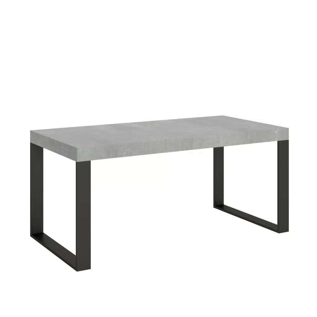 Tavolo allungabile 180/440x90 cm Tecno cemento gambe antracite - foto 1