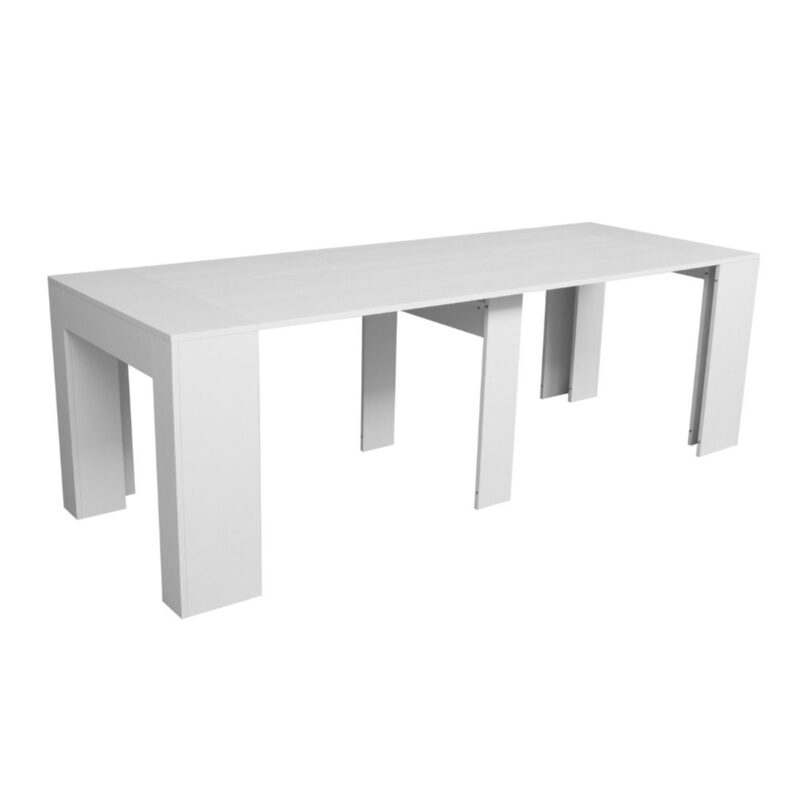 Consolle allungabile 90x49/307 cm Extra bianco frassino allunghe interne - immagine 9