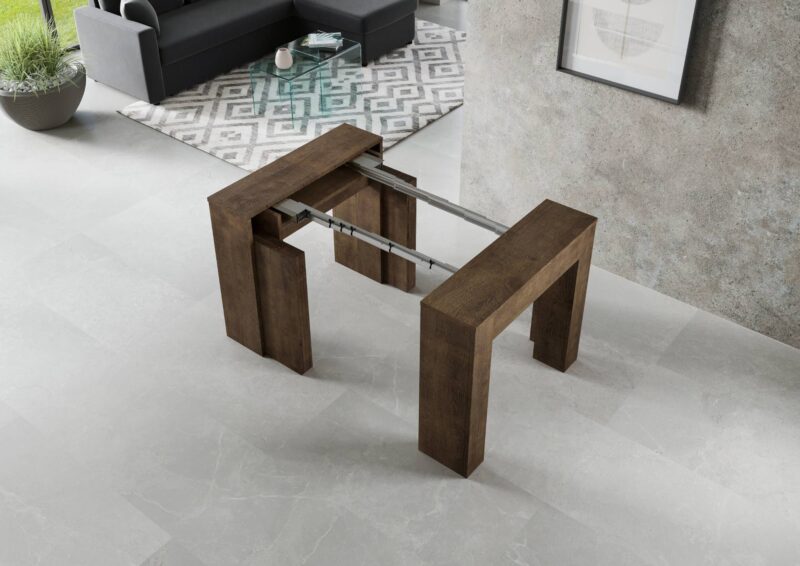 Consolle allungabile 90x49/307 cm Extra noce allunghe interne - immagine 5