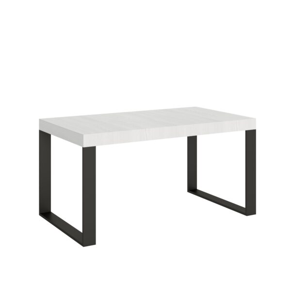 Tavolo allungabile 160/264x90 cm Tecno Premium bianco frassino gambe antracite