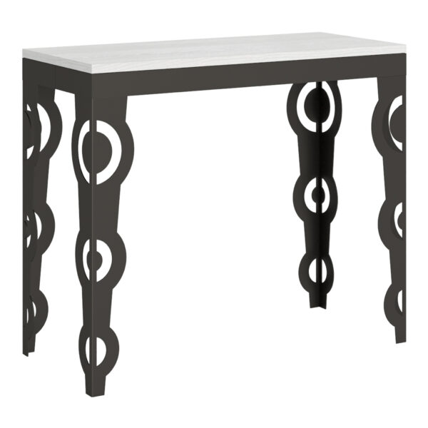 Consolle allungabile 90x40/196 cm Karamay Small Evolution bianco frassino