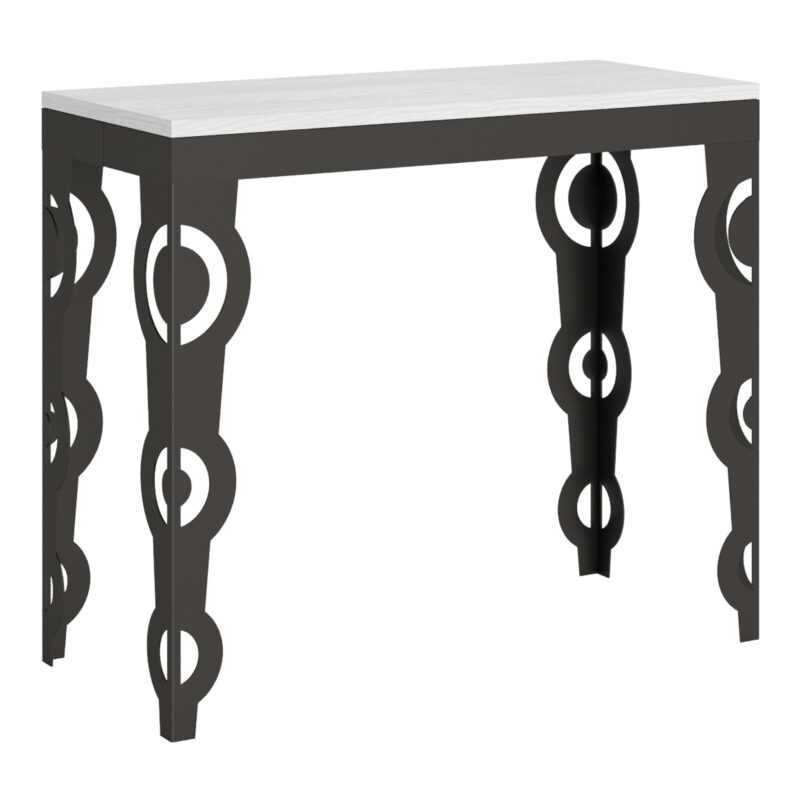 Consolle allungabile 90x40/196 cm Karamay Small Evolution bianco frassino