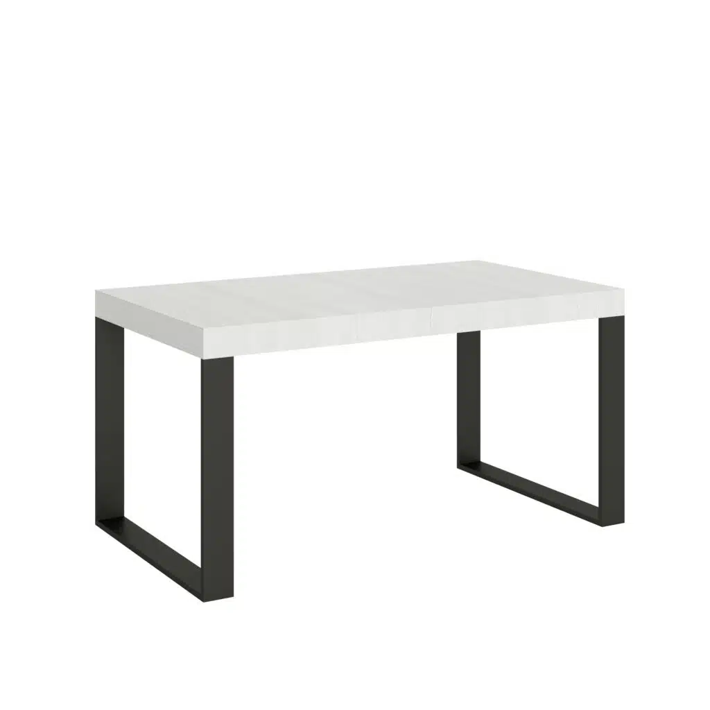 Tavolo allungabile 160/420x90 cm Tecno Premium bianco frassino gambe antracite - foto 1