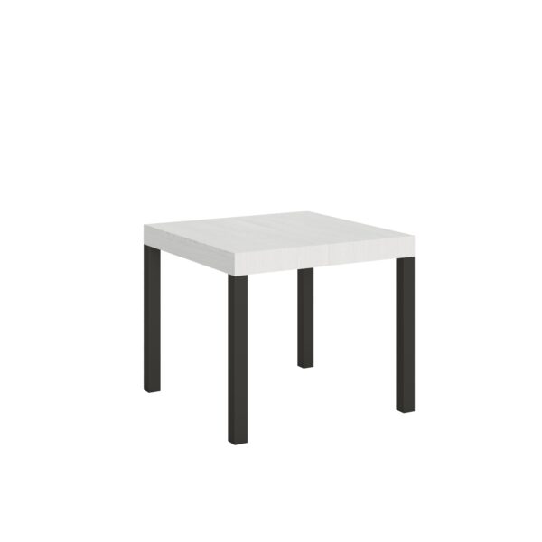 Tavolo allungabile 90/246x90 cm Everyday bianco frassino gambe antracite