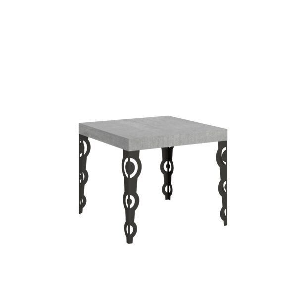 Tavolo allungabile 90/246x90 cm Karamay cemento gambe antracite