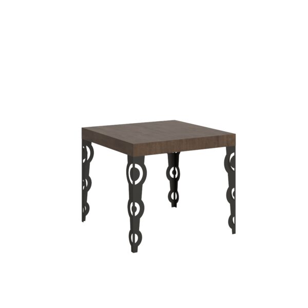 Tavolo allungabile 90/246x90 cm Karamay noce gambe antracite