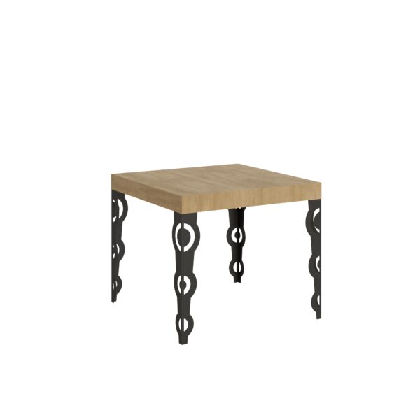 Tavolo allungabile 90/246x90 cm Karamay quercia natura gambe antracite