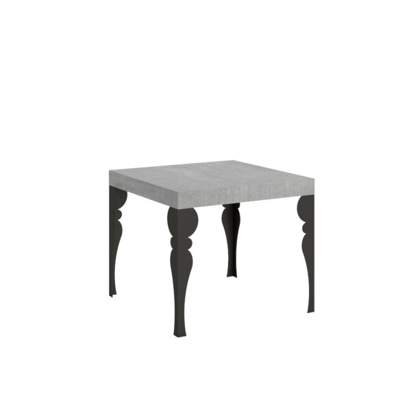 Tavolo allungabile 90/246x90 cm Paxon cemento gambe antracite