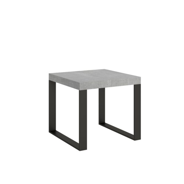 Tavolo allungabile 90/246x90 cm Tecno cemento gambe antracite