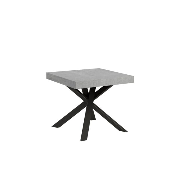 Tavolo allungabile 90/194x90 cm Clerk cemento gambe antracite