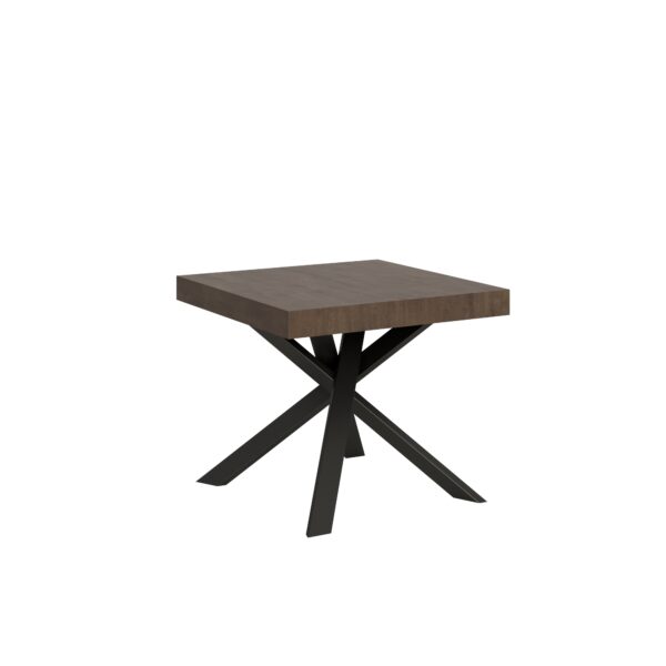 Tavolo allungabile 90/194x90 cm Clerk noce gambe antracite