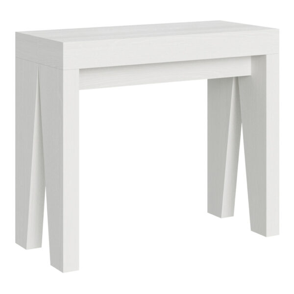 Consolle allungabile 90x40/196 cm Naxy Small bianco frassino