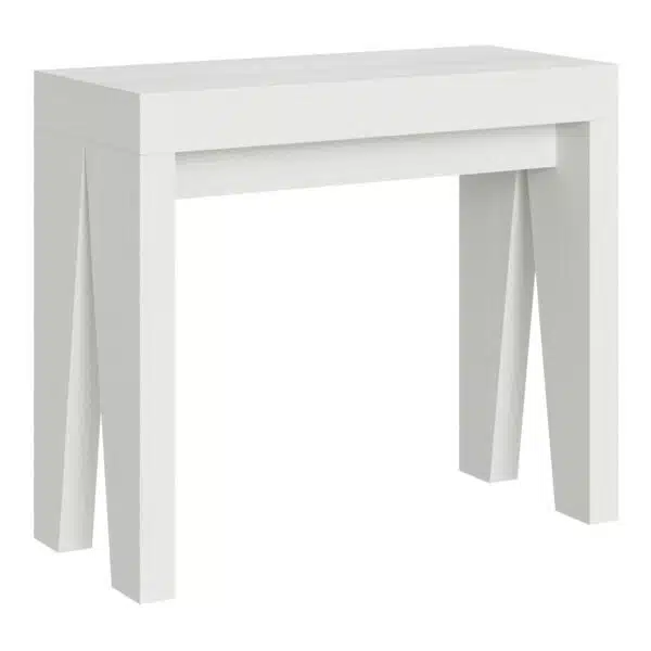Consolle allungabile 90x40/196 cm Naxy Small bianco frassino