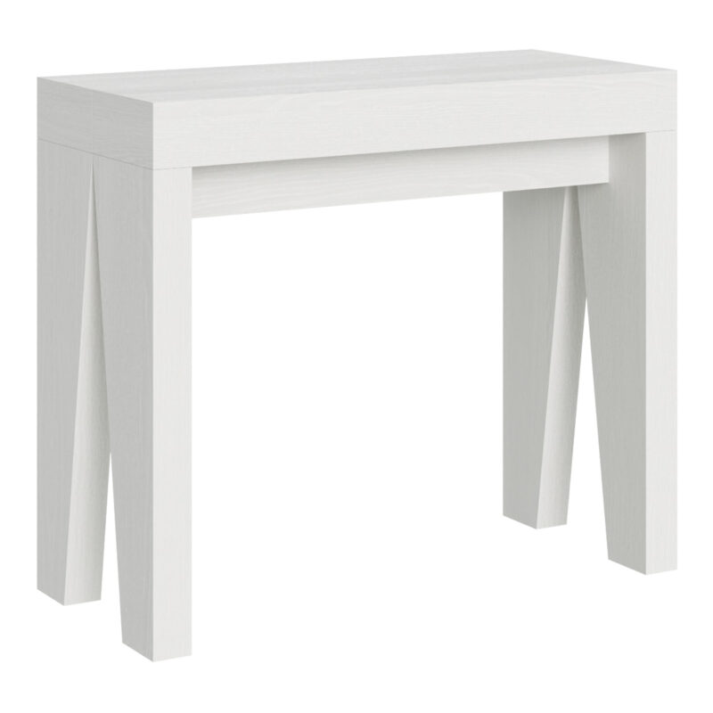 Consolle allungabile 90x40/196 cm Naxy Small bianco frassino