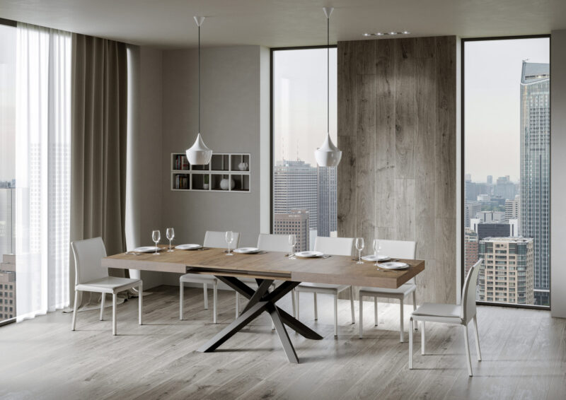 Tavolo allungabile 180/284x90 cm Volantis noce gambe antracite - immagine 6