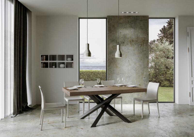 Tavolo allungabile 180/284x90 cm Volantis noce gambe antracite - immagine 3