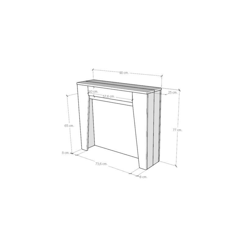 Consolle allungabile 90x25/211 cm Anea bianco frassino allunghe interne - immagine 4