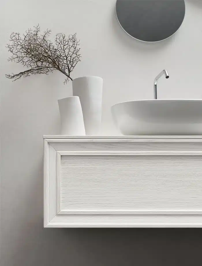 Mobile Bagno Doppio Lavabo Classico Moderno Opera 02 ARCOM – vista frontale, arredo bagno elegante in legno