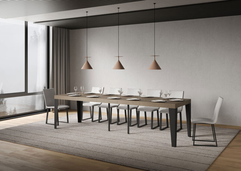 Consolle allungabile 90x40/300 cm Flame Premium tortora - immagine 4