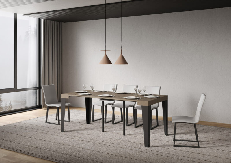 Consolle allungabile 90x40/196 cm Flame Small tortora - immagine 3