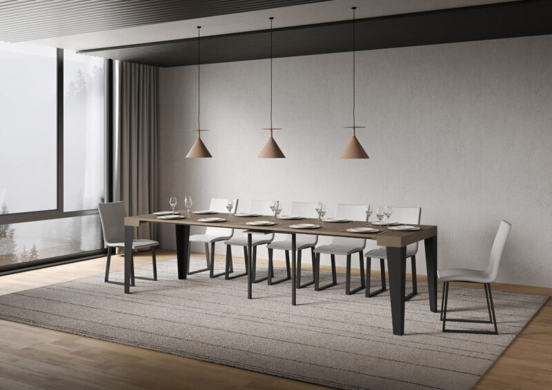 Consolle allungabile 90x40/300 cm Flame tortora - immagine 4