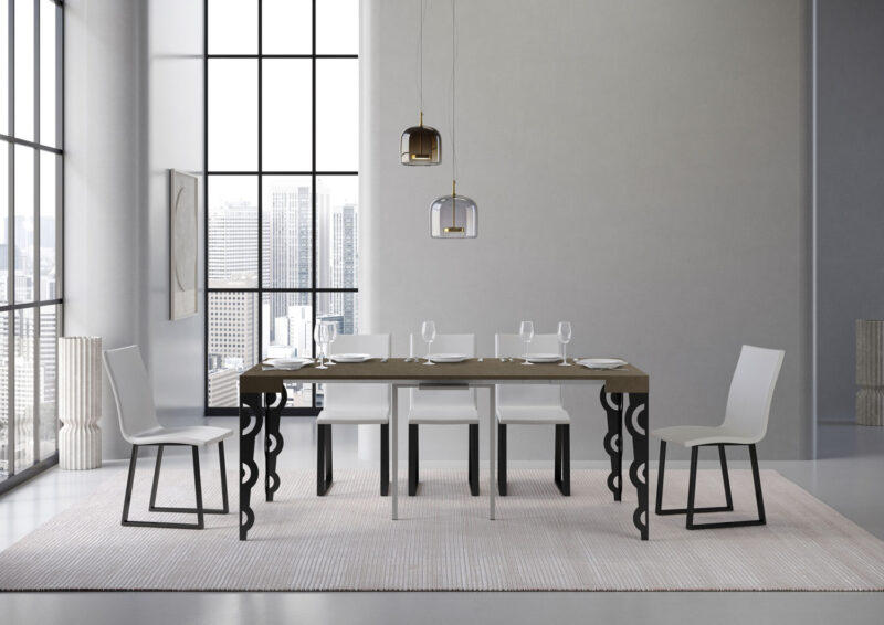 Consolle allungabile 90x40/196 cm Karamay Small tortora - immagine 4