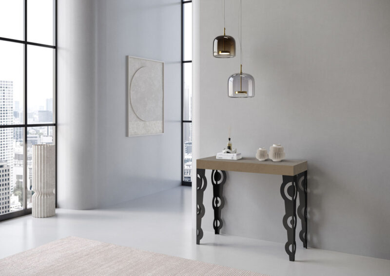 Consolle allungabile 90x40/196 cm Karamay Small tortora - immagine 3