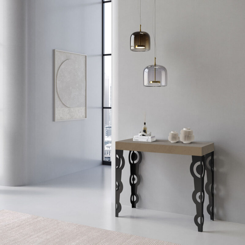 Consolle allungabile 90x40/196 cm Karamay Small tortora - immagine 2