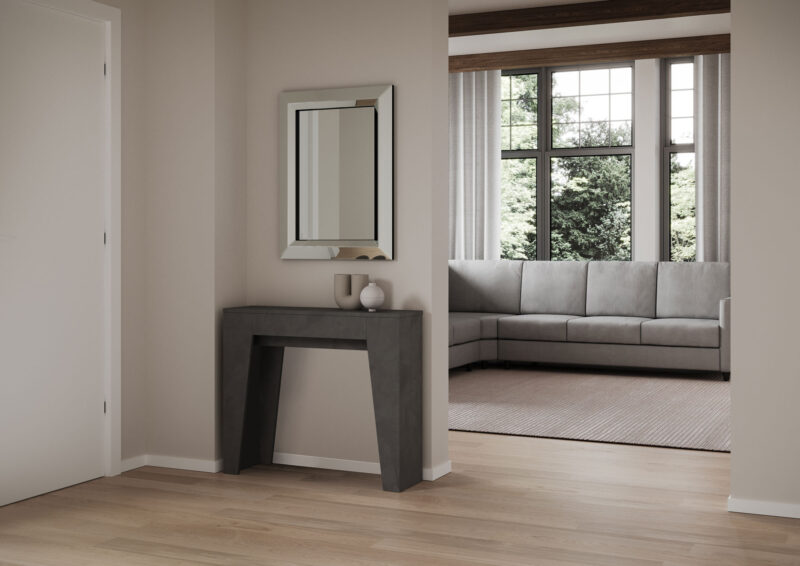Consolle allungabile 90x25/181 cm Narrow antracite spatolato - immagine 3
