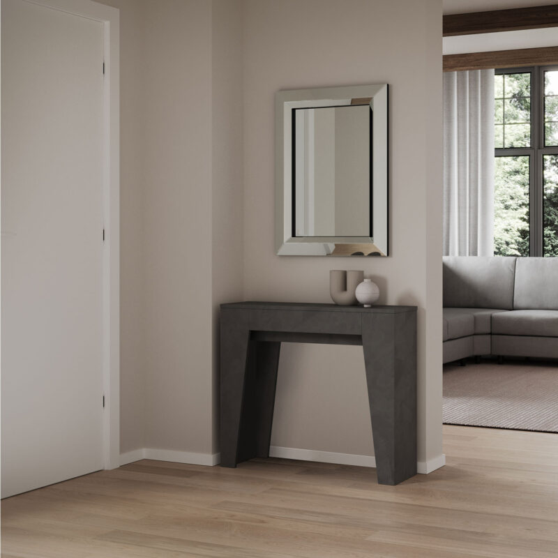 Consolle allungabile 90x25/181 cm Narrow antracite spatolato - immagine 2