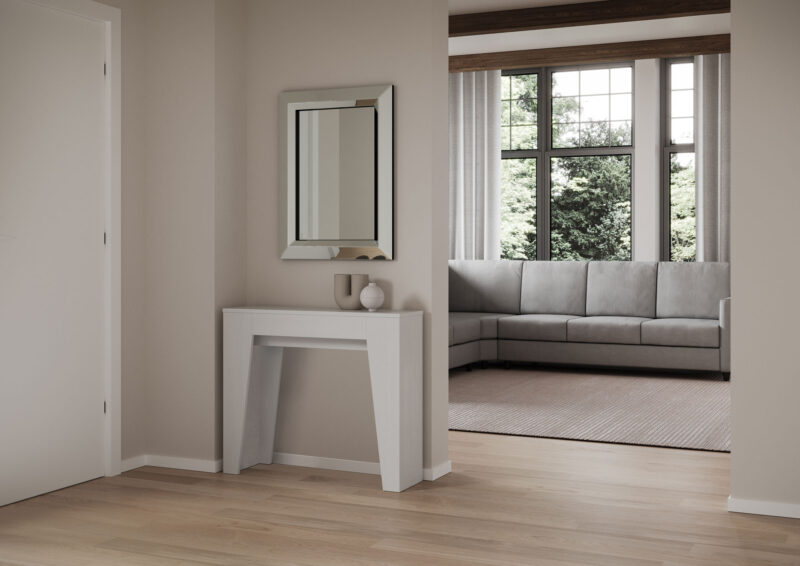 Consolle allungabile 90x25/181 cm Narrow bianco frassino - immagine 3