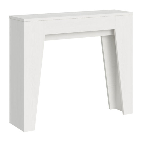Consolle allungabile 90x25/181 cm Narrow bianco frassino