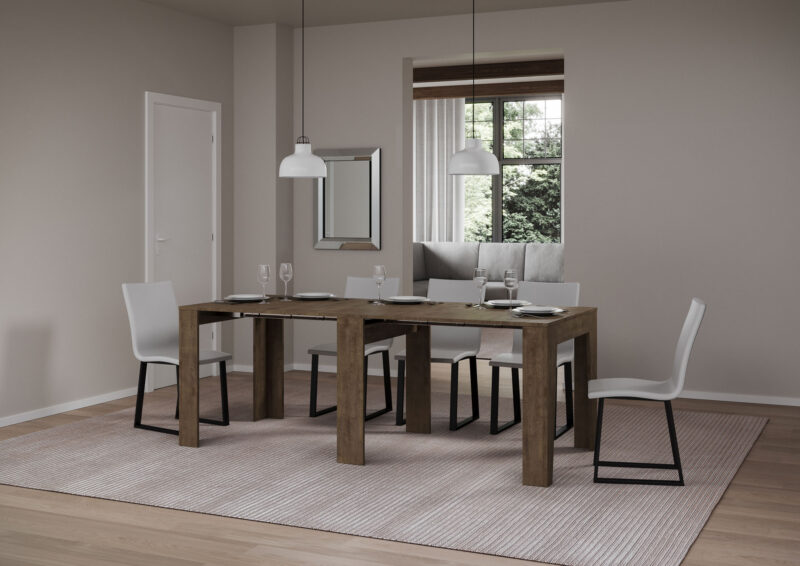 Consolle allungabile 90x25/181 cm Narrow noce - immagine 4