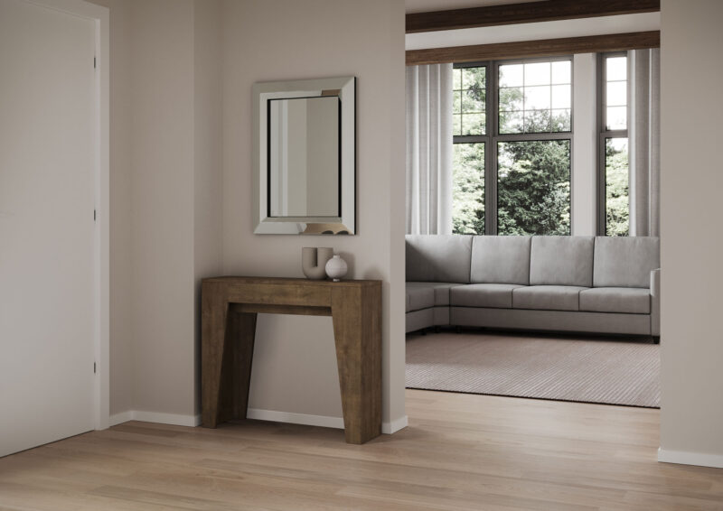 Consolle allungabile 90x25/181 cm Narrow noce - immagine 3