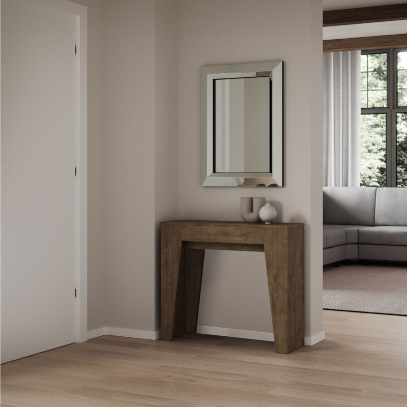 Consolle allungabile 90x25/181 cm Narrow noce - immagine 2