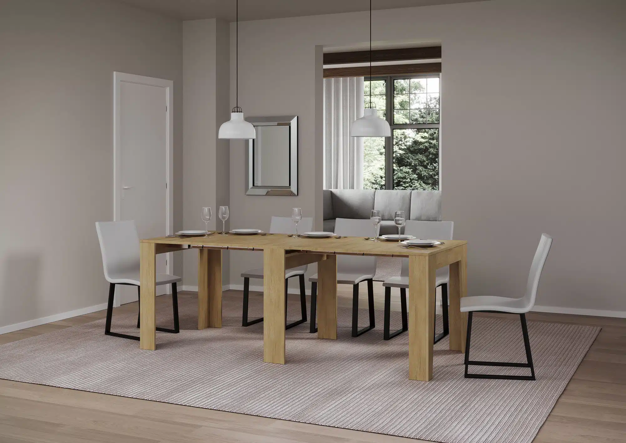 Consolle allungabile 90x25/181 cm Narrow quercia natura - immagine 4