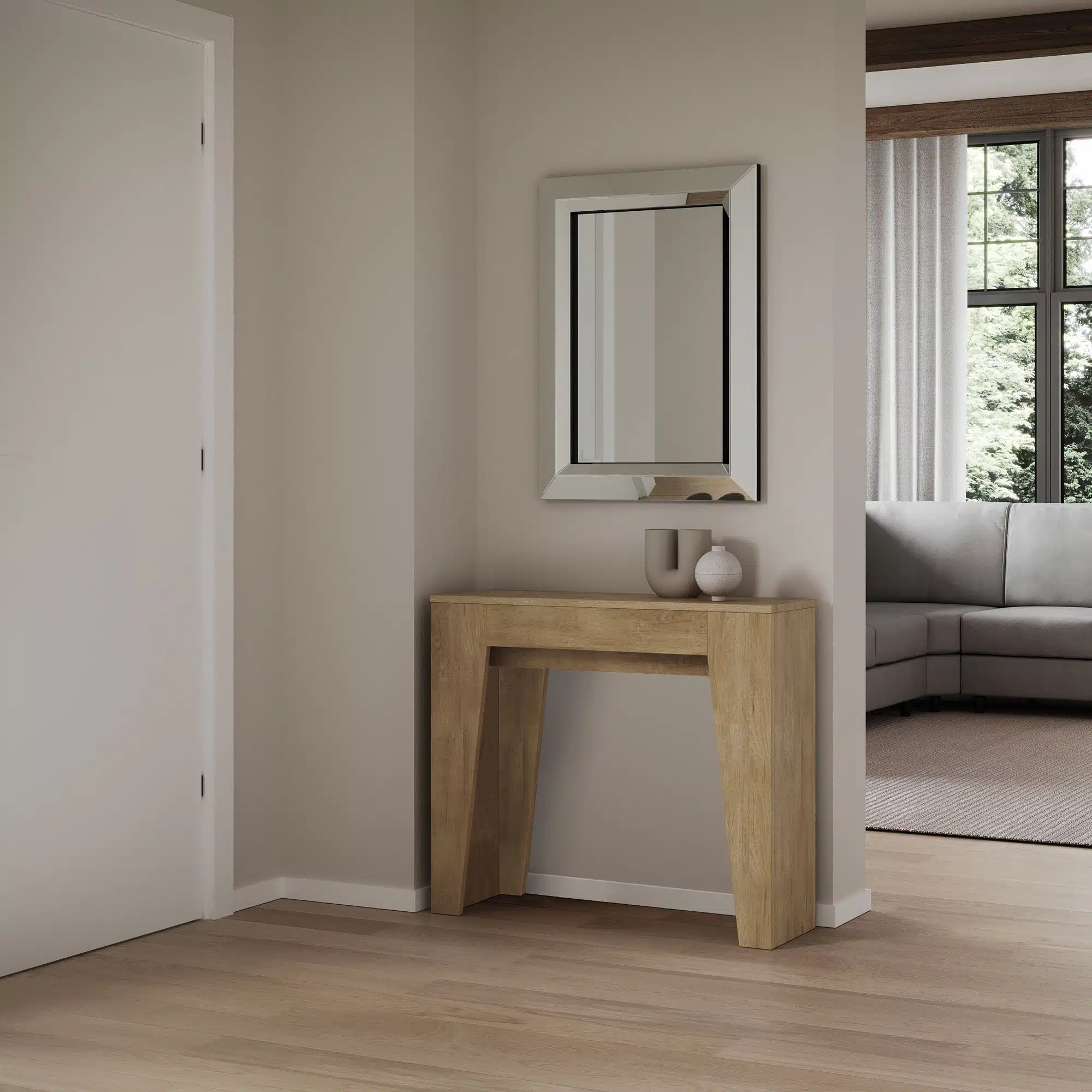 Consolle allungabile 90x25/181 cm Narrow quercia natura - immagine 2