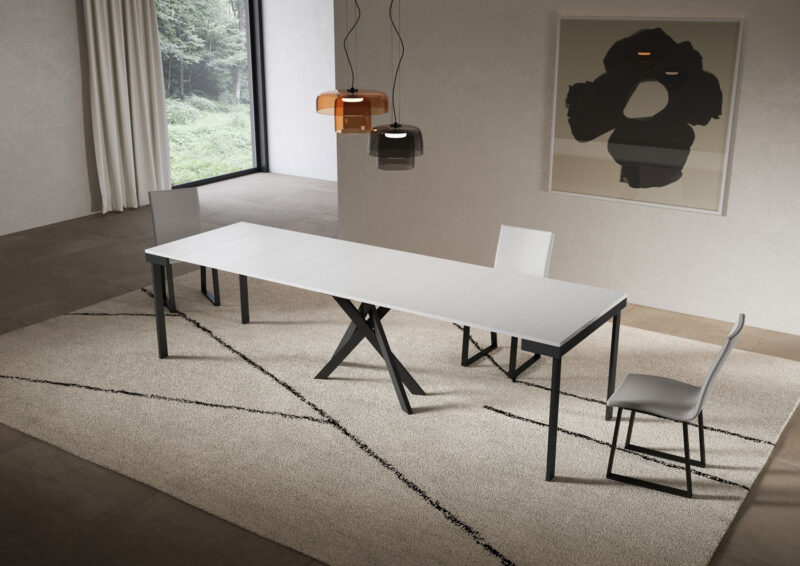 Consolle allungabile 90x40/300 cm Saki Evolution bianco frassino - immagine 4