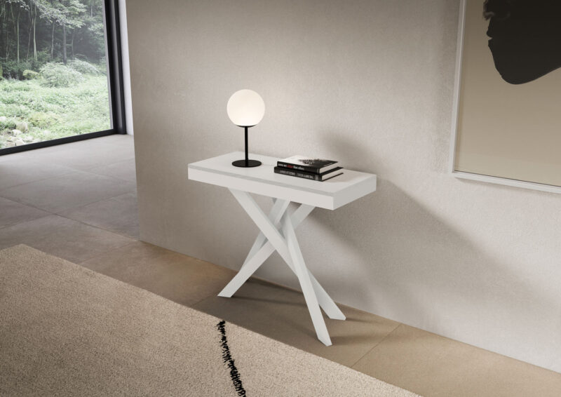 Consolle allungabile 90x40/196 cm Saki Small Evolution bianco frassino - immagine 2