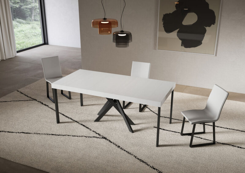 Consolle allungabile 90x40/300 cm Saki Premium bianco frassino - immagine 3