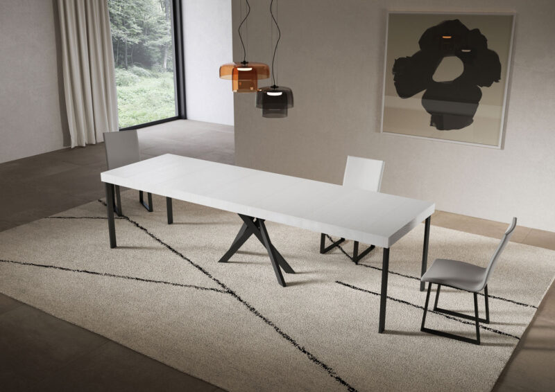Consolle allungabile 90x40/300 cm Saki Premium bianco frassino - immagine 4