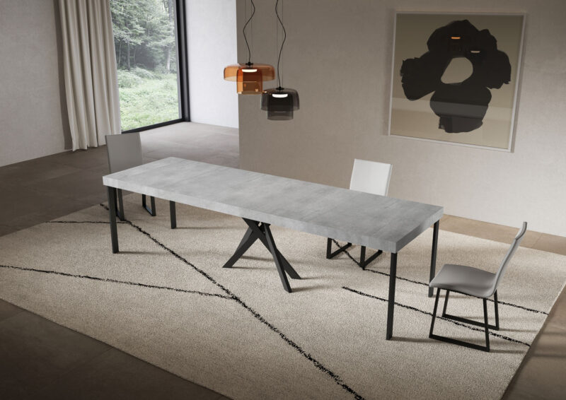Consolle allungabile 90x40/300 cm Saki Premium cemento - immagine 4