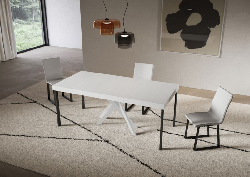 Consolle allungabile 90x40/300 cm Saki Premium bianco frassino - immagine 3