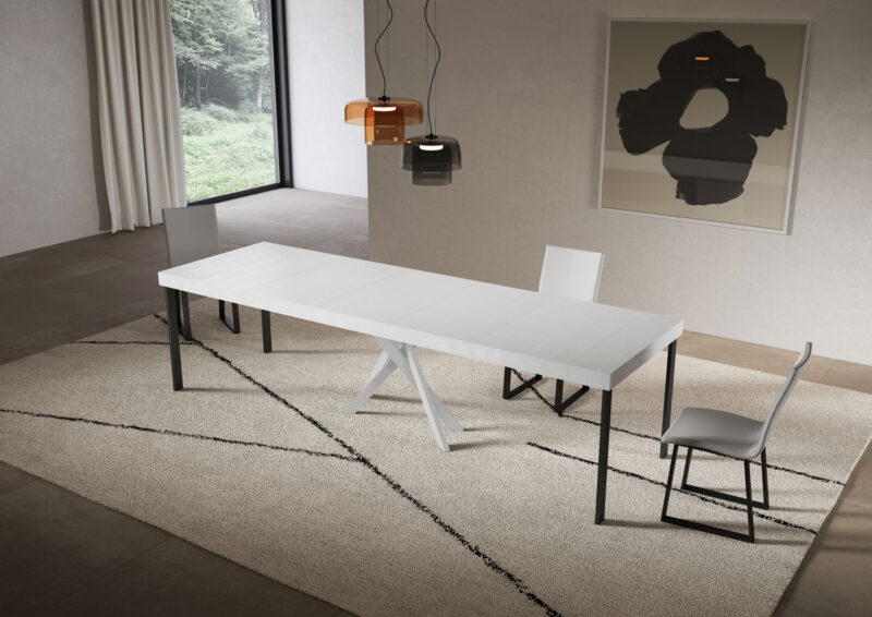 Consolle allungabile 90x40/300 cm Saki Premium bianco frassino - immagine 4