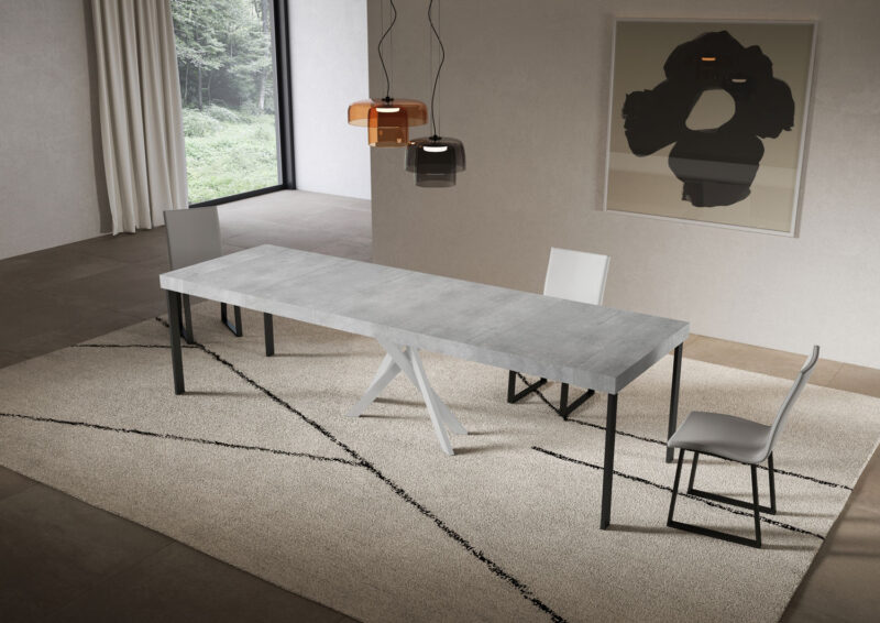 Consolle allungabile 90x40/300 cm Saki Premium cemento - immagine 4