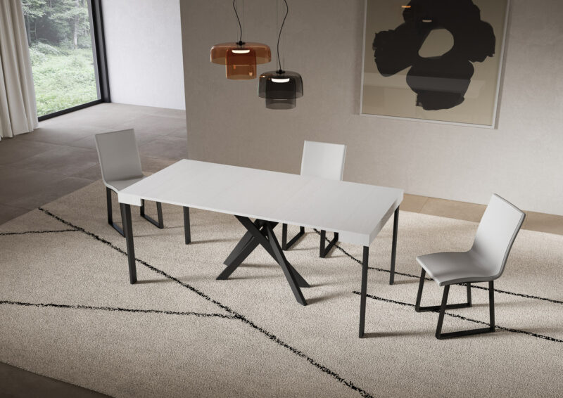 Consolle allungabile 90x40/300 cm Saki bianco frassino - immagine 3