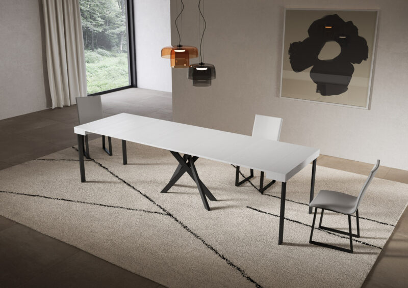 Consolle allungabile 90x40/300 cm Saki bianco frassino - immagine 4